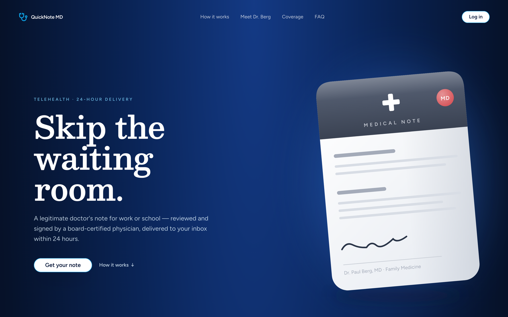 QuickNote MD — Skip the waiting room